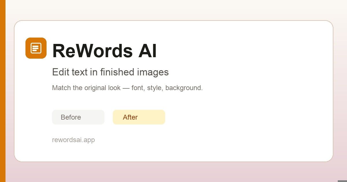 ReWords AI | Edit Text in Images Online | Free Image Text Editor